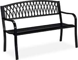 relaxdays Gartenbank 10030991_0 schwarz Metall