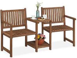 relaxdays Gartenbank 10038648_0 braun Holz 161,0 cm