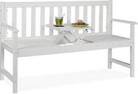 relaxdays Gartenbank 10038652_0 weiß Holz 152,0 cm