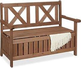 relaxdays Gartenbank 10038654_0 dunkelbraun Holz