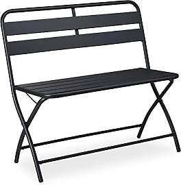 Relaxdays Gartenbank, klappbar, HBT: 83,5x90x49