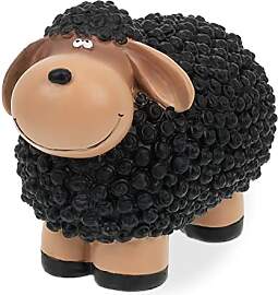 Relaxdays Gartenfigur Schaf, handbemalt, Dekoschaf 