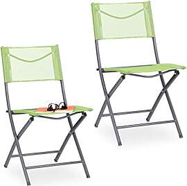 Relaxdays Gartenstuhl 2er Set, Klappstuhl für