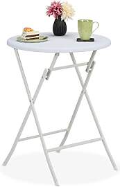 Relaxdays Gartentisch Rattan-Optik, rund, HxD: 75