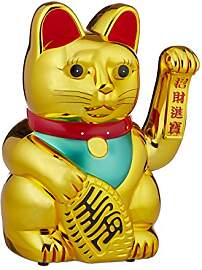 Relaxdays, gold Winkekatze, XL Maneki Neko,