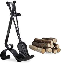 Relaxdays Gusseisen, schwarz Kaminbesteck antik,