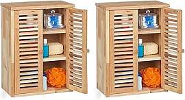 Relaxdays Hängeschrank, Walnuss, HxBxT: 46,5 x 35 