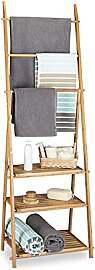 Relaxdays Handtuchhalter Bambus, Faltbar, kleiner