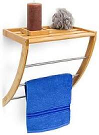 relaxdays Handtuchhalter braun, silber, 1 St.