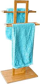 Relaxdays Handtuchständer Bambus mit 2