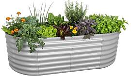 Relaxdays Hochbeet, verzinktes Metall, Blumen,