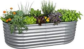 Relaxdays Hochbeet, verzinktes Metall, Blumen,