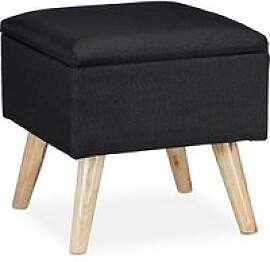 relaxdays Hocker mit Stauraum 10029605_46 schwarz, 