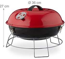 relaxdays Holzkohlegrill 36,0 x 36,0 x 27,0 cm, 1