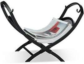 relaxdays Kaminholzkorb 40,0 l schwarz 43,5 x 32,0 