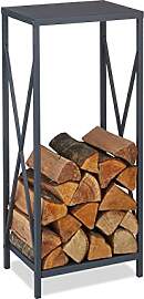 Relaxdays Kaminholzregal, Holzstapler Metall, HBT