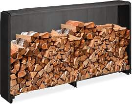Relaxdays Kaminholzregal mit Abdeckung, für Holz