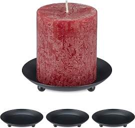 Relaxdays Kerzenständer für Stumpenkerzen, 4er
