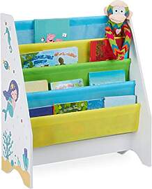Relaxdays Kinder Bücherregal, 4 Hängefacher,