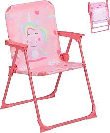 Relaxdays Kinder Klappstuhl, Campingstuhl mit