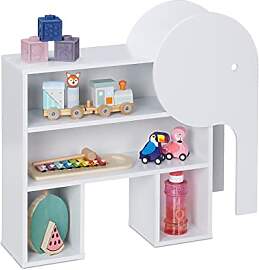 Relaxdays Kinderregal Elefant, 4 Fächer,