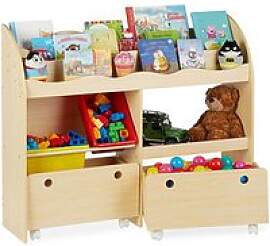 relaxdays Kinderregal Holzoptik 108,0 x 29,0 x
