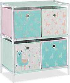 relaxdays Kinderregal Lama mehrfarbig 53,0 x 30,0