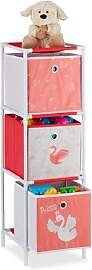 Relaxdays Kinderregal mit 3 Boxen, Spielzeug,
