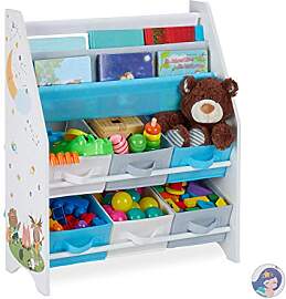 Relaxdays Kinderregal, Tiere Motiv, 6 Boxen, 2
