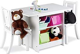 Relaxdays Kindersitzgruppe ALBUS mit Stauraum, 1