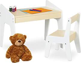 Relaxdays Kindersitzgruppe, Kindertisch Set, Tisch 