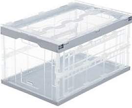 relaxdays Klappbox 60,0 l transparent/grau 59,5 x