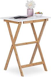 Relaxdays Klapptisch, Bambus, HxBxT: 63 x 47,5 x