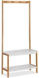 relaxdays Kleiderständer braun Holz 4 Haken 70,5