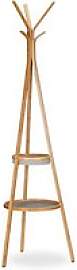 relaxdays Kleiderständer braun Holz 6 Haken 50,0