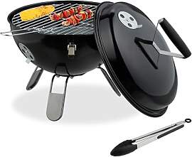 Relaxdays Kugelgrill, tragbar, Ø 37 cm,