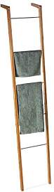 Relaxdays Leiterregal aus Bambus, Handtuchhalter,