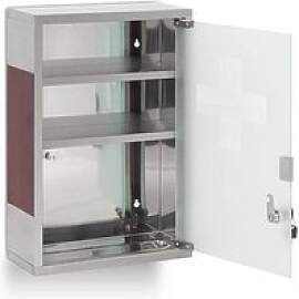 relaxdays Medizinschrank EMERGENCY Edelstahl XL