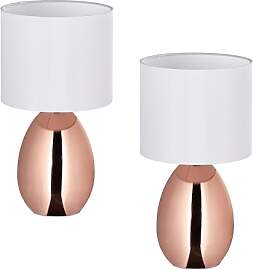 Relaxdays Nachttischlampe 2er Set Tischlampe,