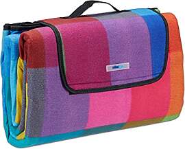 Relaxdays Picknickdecke XXL, 200 x 200 cm, Fleece