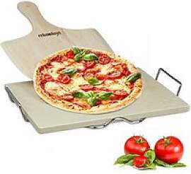 relaxdays Pizzastein-Set beige, 1 St.