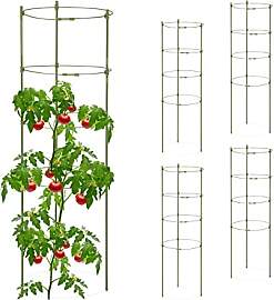 Relaxdays Rankhilfe, 5er Set, 4 Ringe, HxD: 90 x