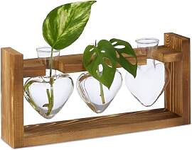 Relaxdays Reagenzglas Vase, Glasvasen Herz mit