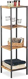Relaxdays Regal Bambus, universales Standregal, 4