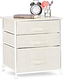 Relaxdays Regalsystem, 3 Stoff-Schubladen,