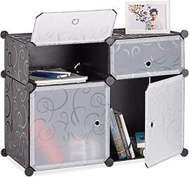 Relaxdays Regalsystem 4 Fächer, Standregal