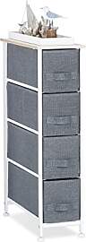 Relaxdays Regalsystem, 4 Stoff-Schubladen, HxBxT: