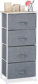 Relaxdays Regalsystem, 4 Stoff-Schubladen, HxBxT: