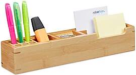 Relaxdays Schreibtisch Organizer Bambus, 11