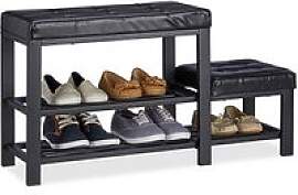 relaxdays Schuhbank 10023312_46 schwarz Metall